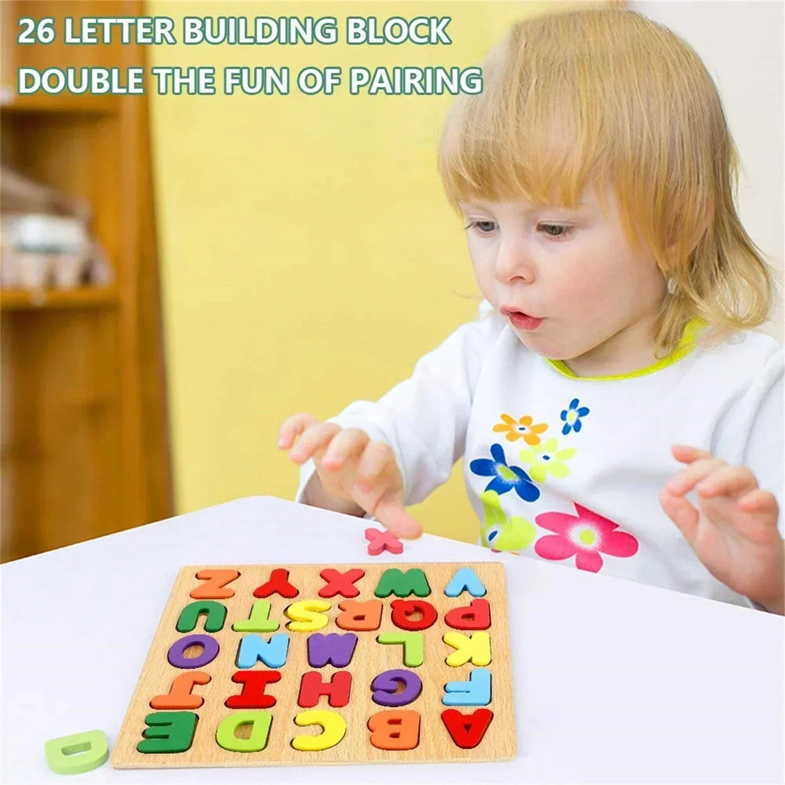 Wooden Early Learning ABC & Numbers Puzzle Board