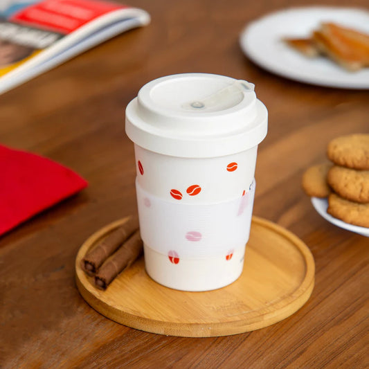 Bamboo Fiber Travel Cup With Silicone Locking Seal