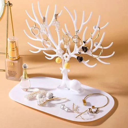 Modern Deer Sculpture Jewelry Rack With Storage Tray