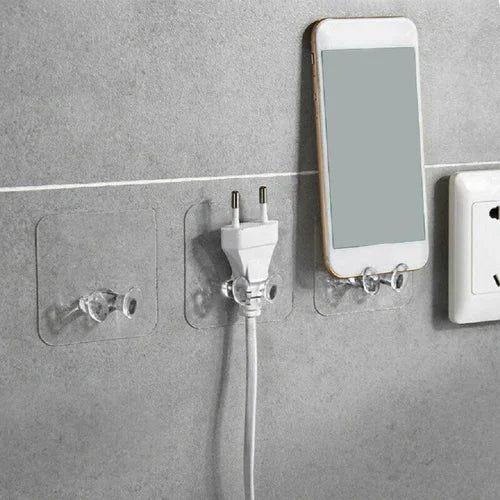 5PCS Transparent Self Adhesive Power Socket Holders